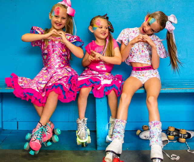 Three little girls in Jojo Siwa fashion