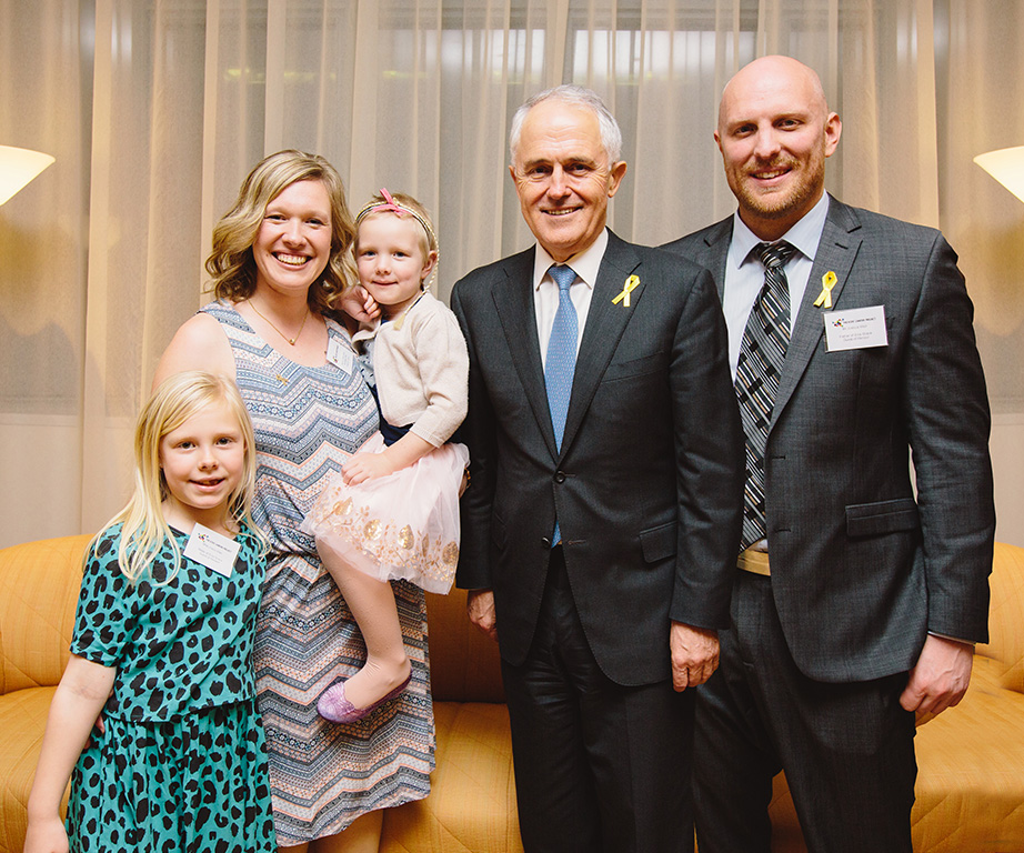 Weir family with Malcolm Turnbull