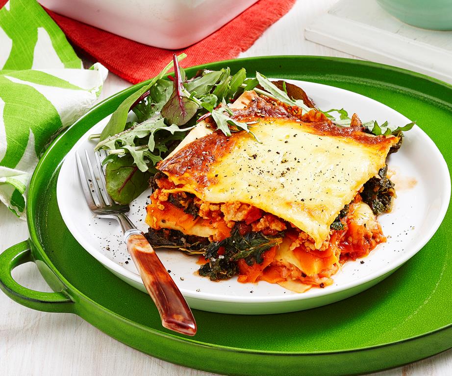Chicken and sweet potato lasagne