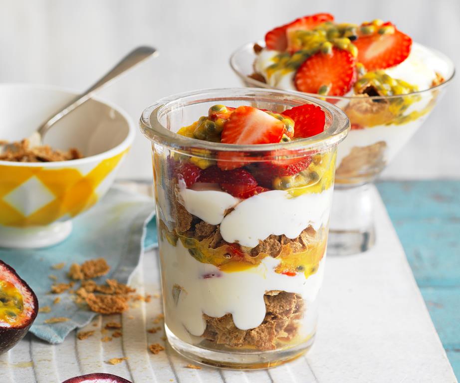 Women's Weekly Strawberry and passionfruit breakfast trifle