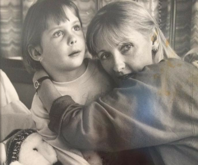 Cecily Johnson with daughter Laine Bradley who died, age 12, from SPPE after measles