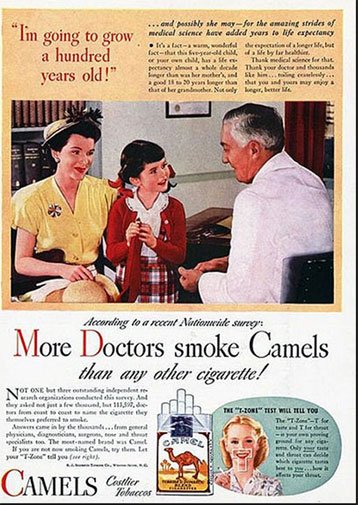 Want your kid to live for 100 years? In the 1940s that meant cigarettes and lots of them.