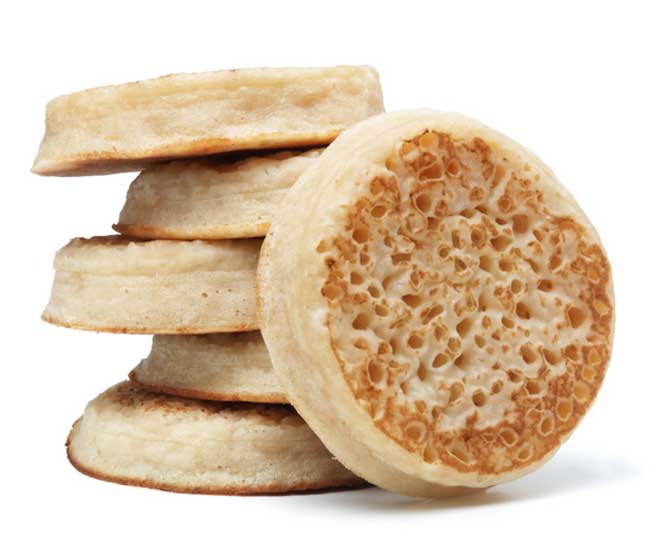 Crumpets as a finger food