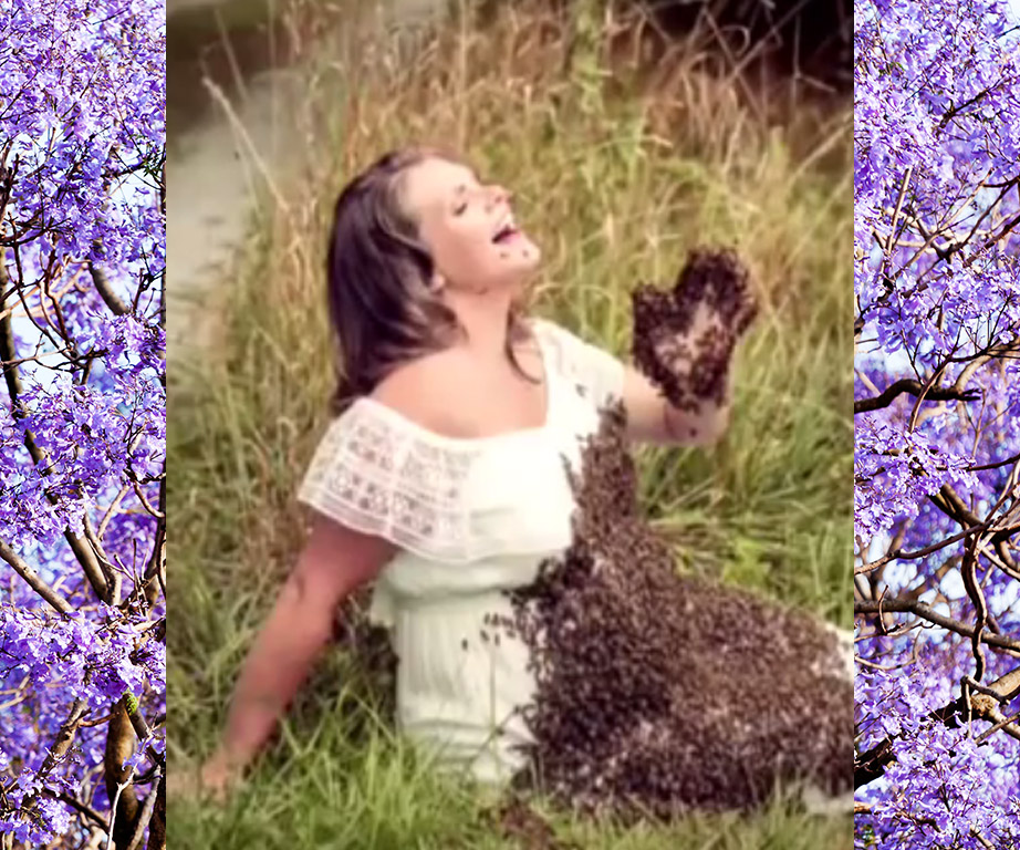 woman covered in bees has a stillbirth