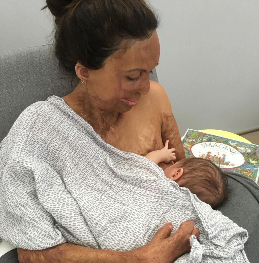 Turia Pitt and baby Havakai.