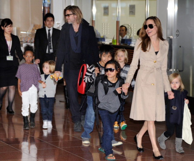 Brad Pitt, Angelina Jolie and kids