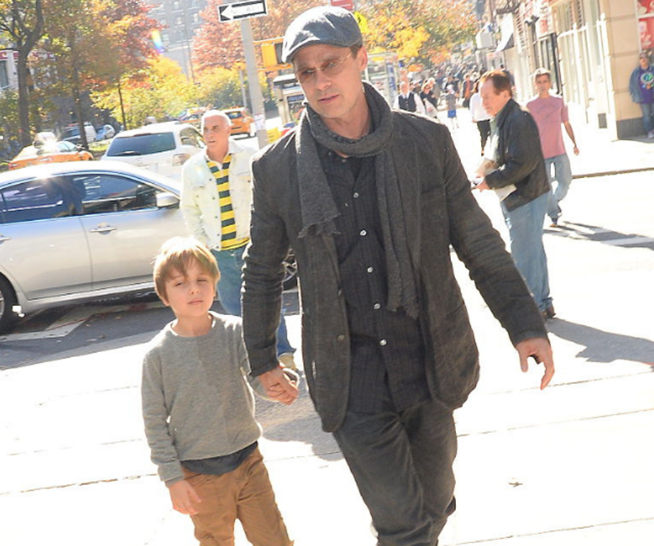 Knox Leon Jolie-Pitt and Brad Pitt