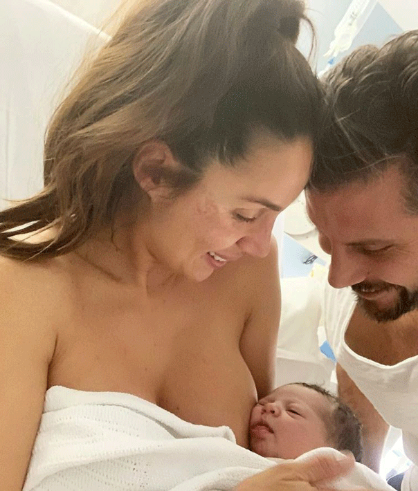 Sam and Snezana Wood give birth to second daughter, Charlie Lane.