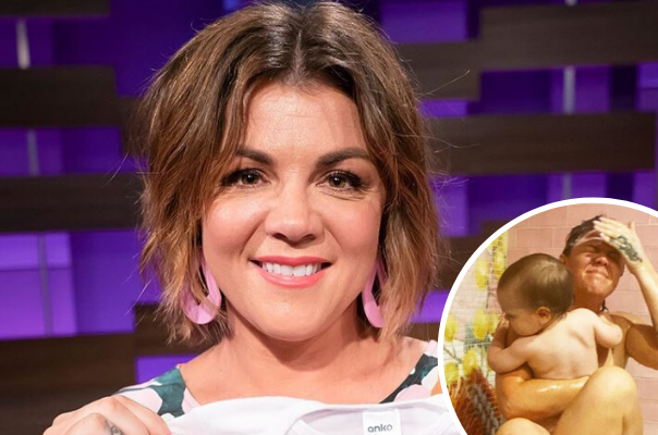 Comedian Em Rusciano compares showering with a toddler to an extreme sport