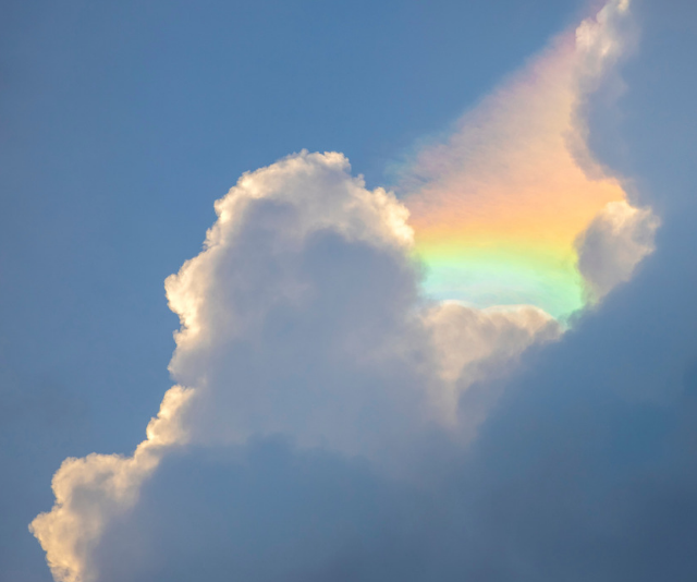 Rainbow in a cloudy sky