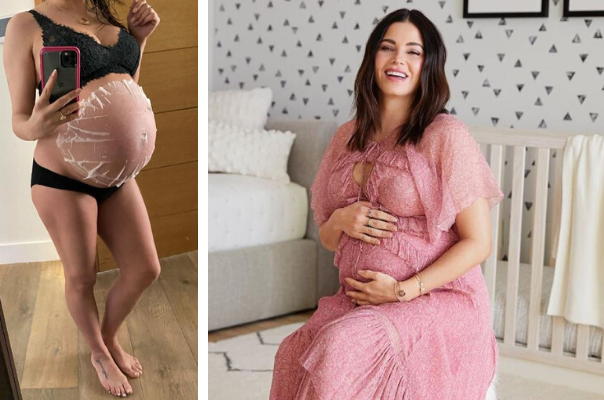 Actress Jenna Dewan uses a belly mask during pregnancy to keep her bump hydrated