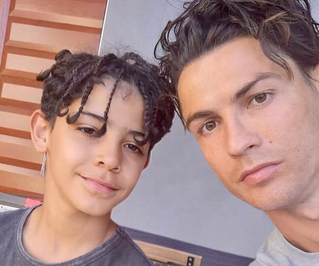 Cristiano Ronaldo’s son, Cristiano Jr is a total mini-me as he celebrates his 10th birthday by scoring a goal against his famous dad!