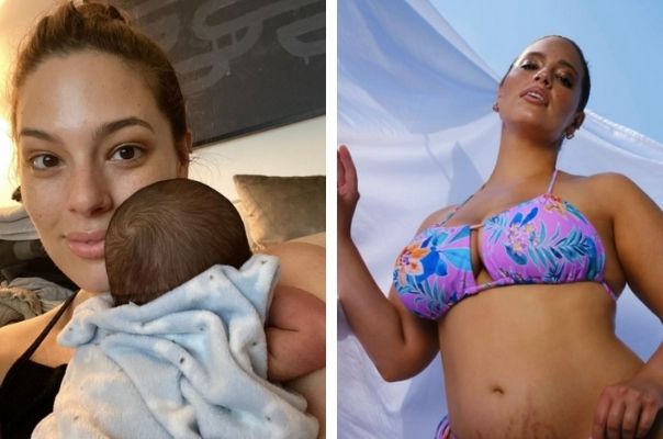 Model Ashley Graham embraces her post-baby stretch marks and the support she receives is beautiful