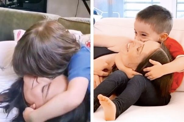 Parents test their kids’ cuddling skills in this viral TikTok challenge and it’s ADORABLE