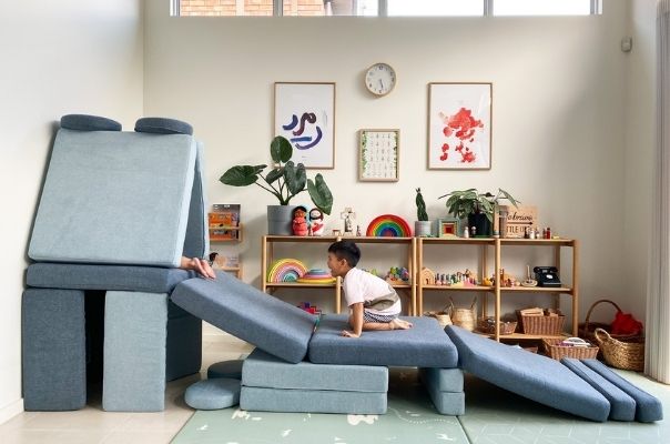 Parents are obsessed with this stylish kids play sofa because it is AWESOME!