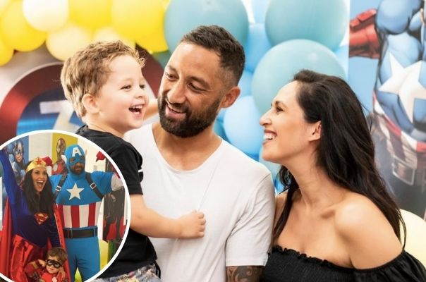 NRL star Benji Marshall and wife Zoe throw an epic superhero party for their three-year-old son