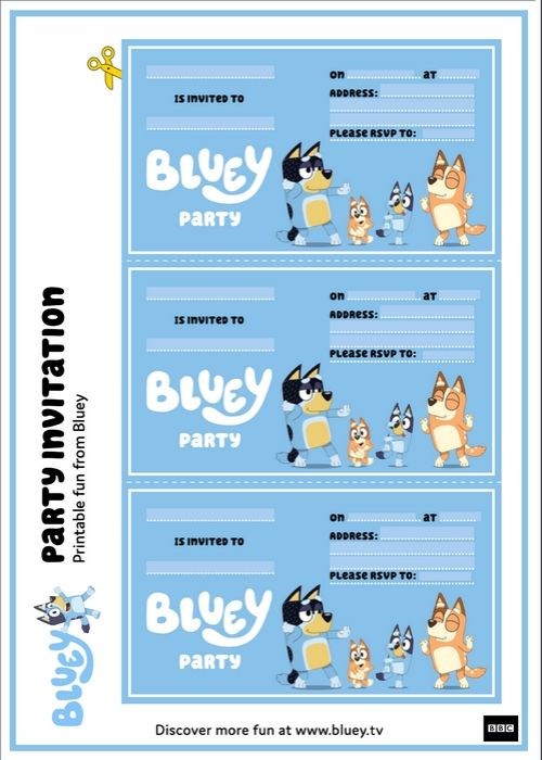 FREE official Bluey party invitations, available now! Bounty Parents