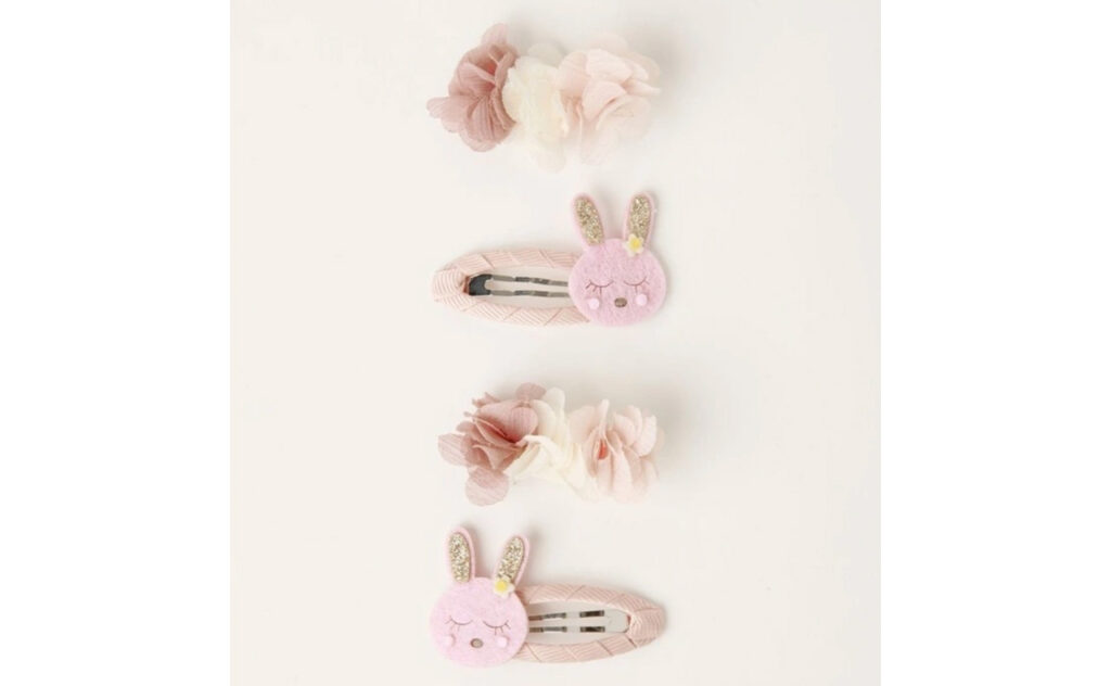 Milkshake Bunny Glitter Clips in Gold
