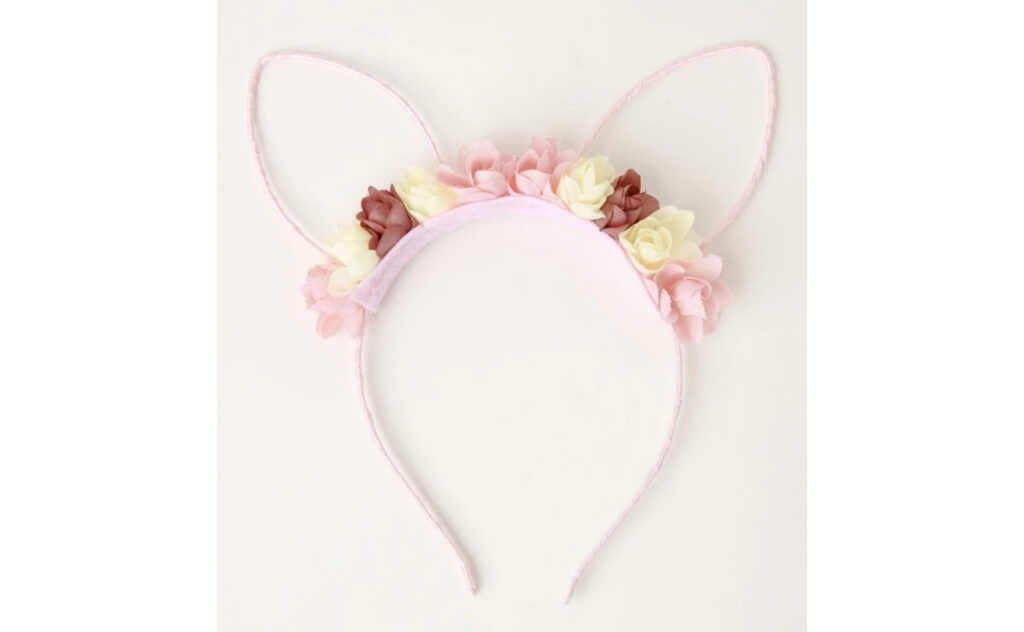 Milkshake Bunny Flower Headband in Blush