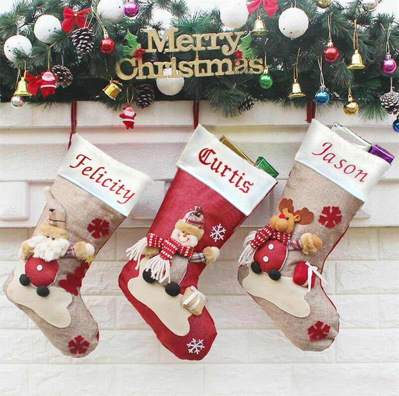 Embroidered personalised Santa Stocking