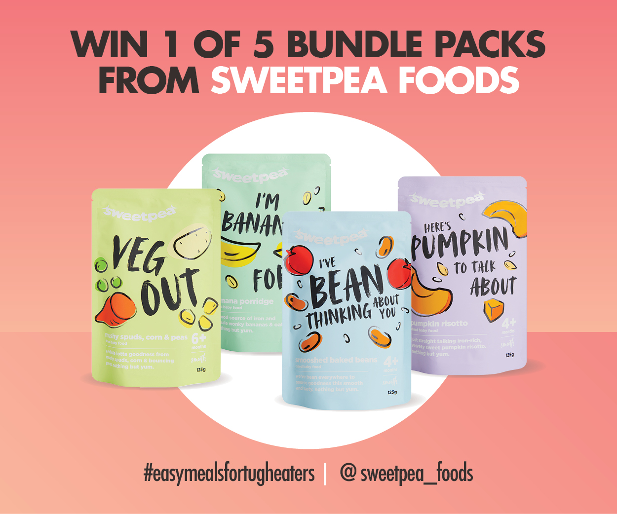 WIN 1 of 5 Bundle Packs From Sweetpea Foods!