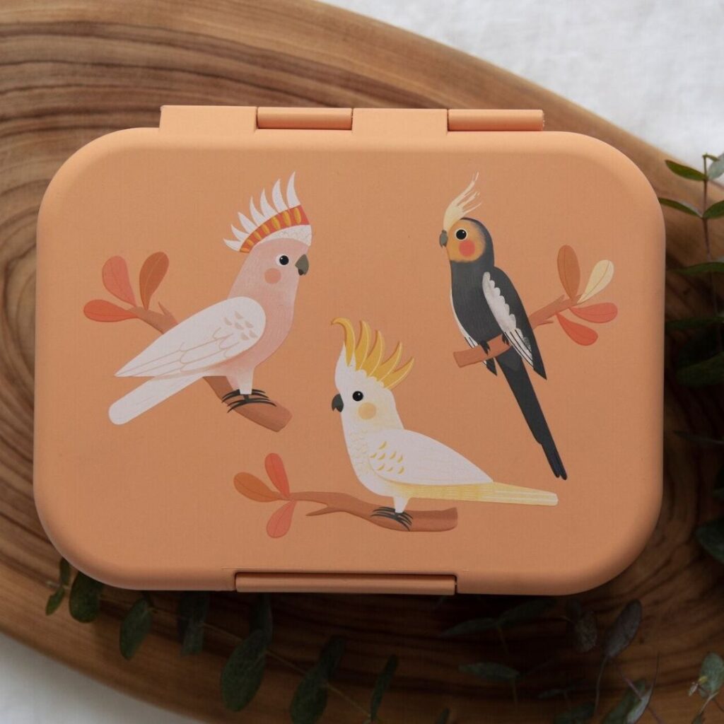 Bento Lunchbox Peach Native Birds, Woodland Wares