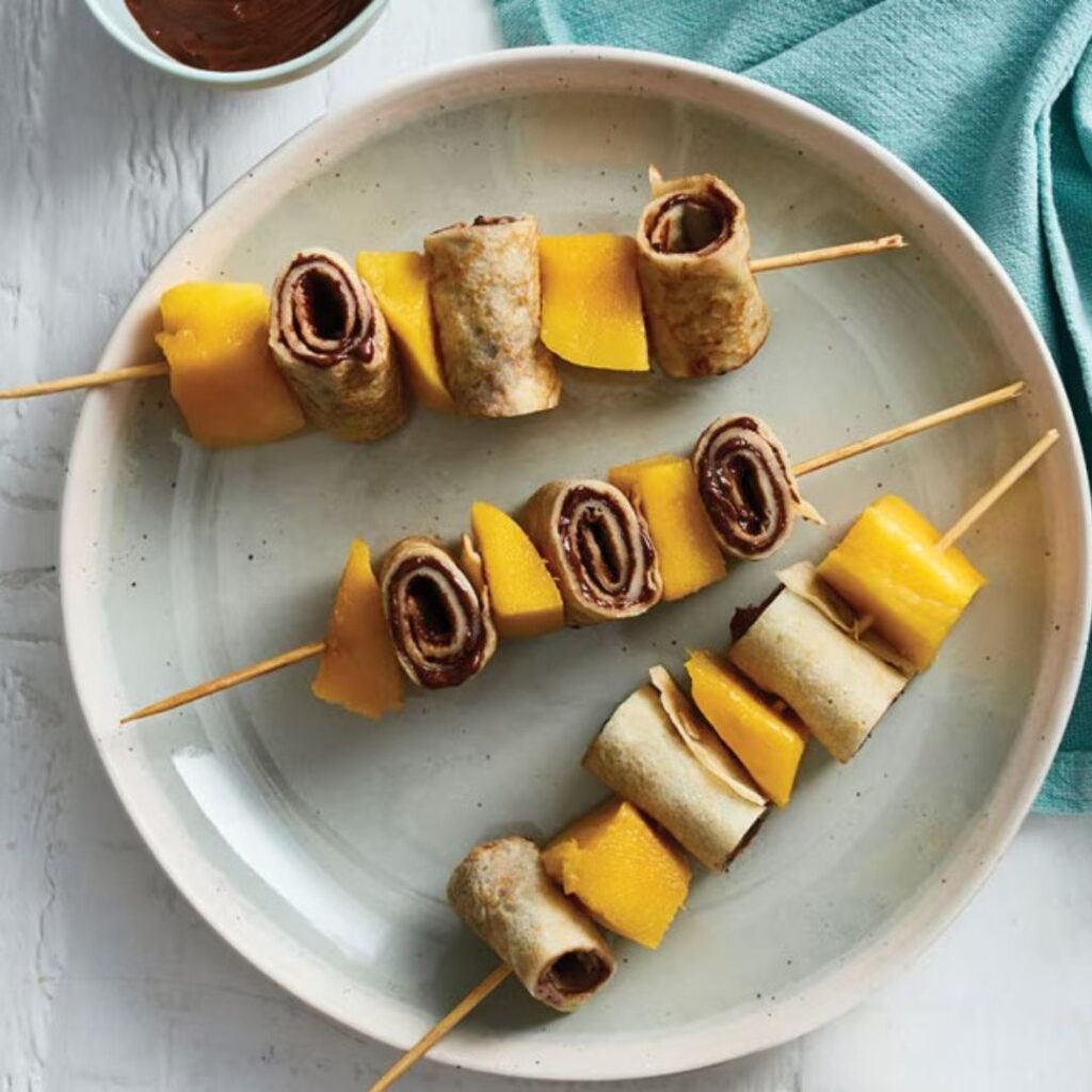 Aussie Mango Pancake Skewers