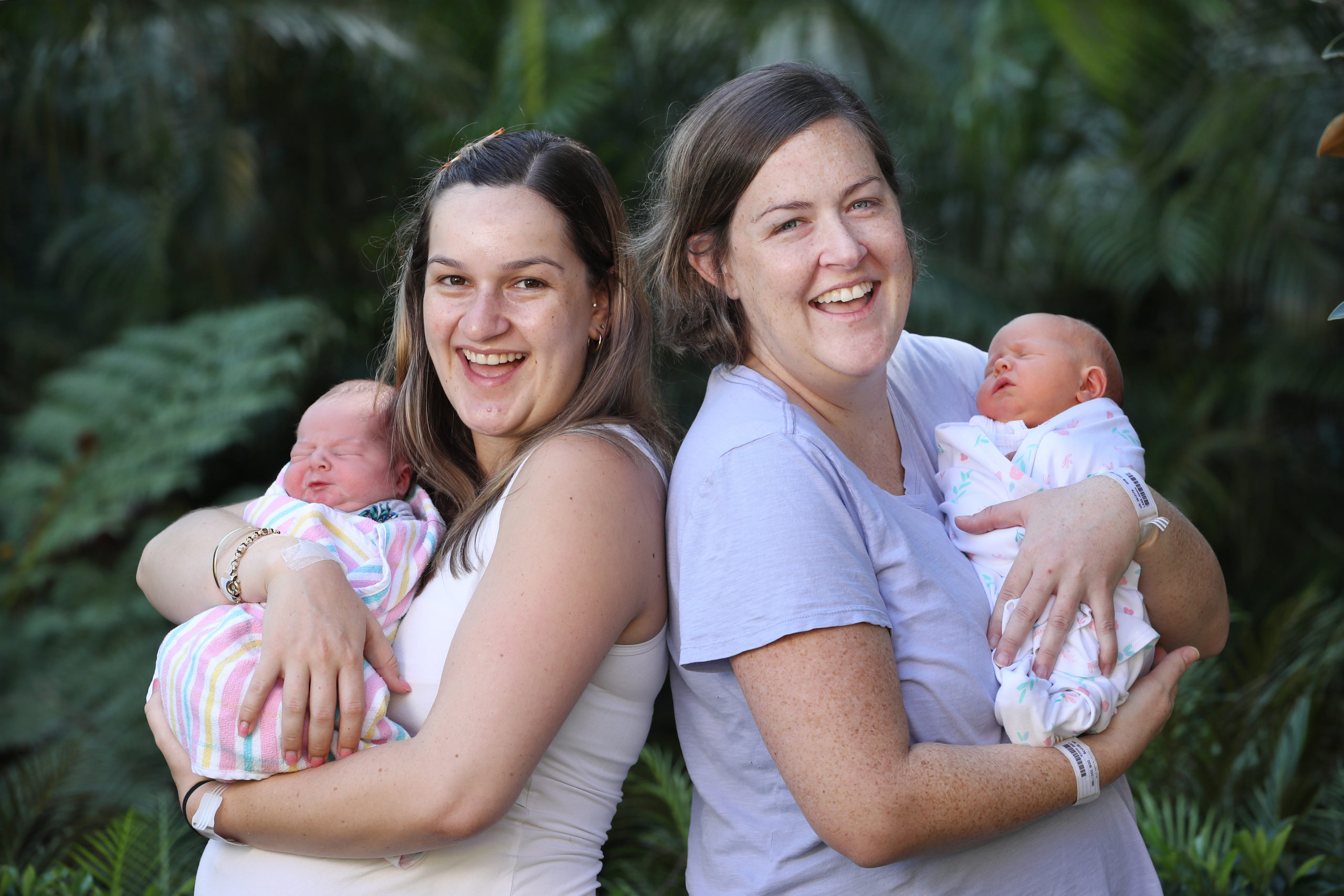 REAL LIFE: Queensland sisters brave torrential rain to give birth days apart