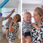 Fiona Falkiner and Hayley Willis celebrate their son’s first birthday – check out the adorable cake!