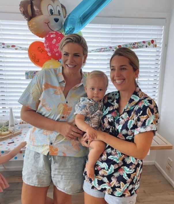 Fiona Falkiner and Hayley Willis celebrate their son's first birthday ...