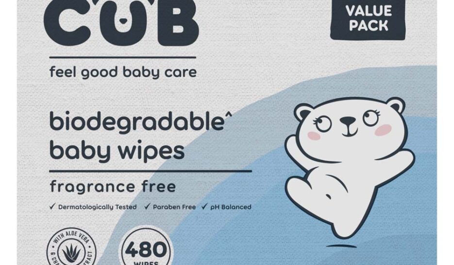 CUB Biodegradable Fragrance Free Baby Wipes 480 Pack