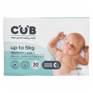 CUB Nappies Unisex Newborn Size 1 30 PACK