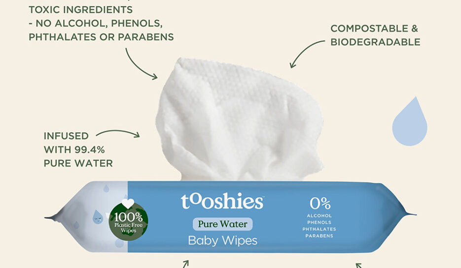 tooshies Pure Water Baby Wipes