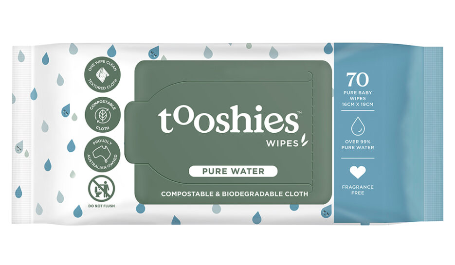 tooshies Pure Water Baby Wipes 70pk product shot