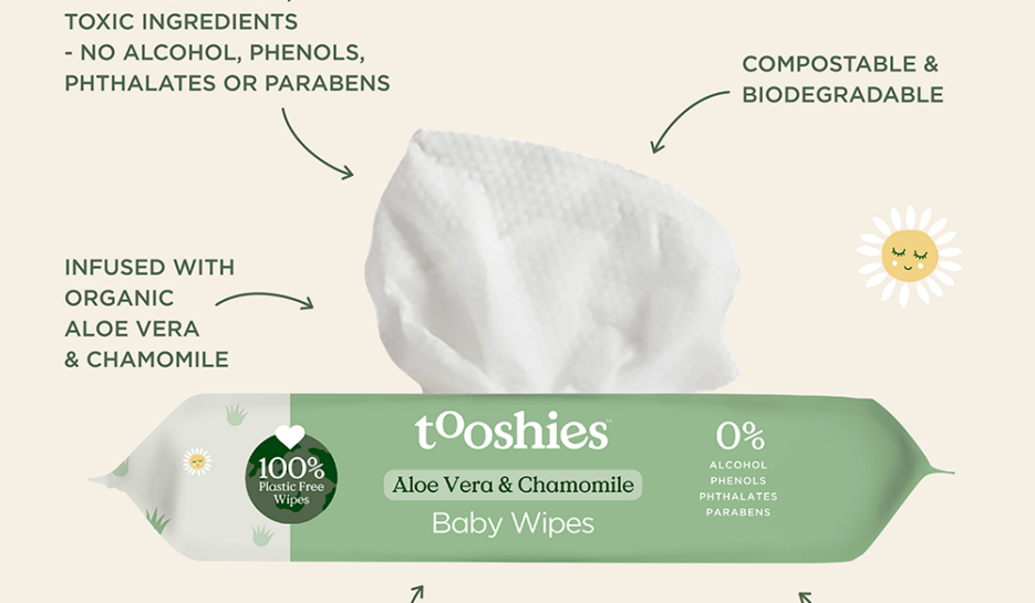 tooshies Aloe Vera & Chamomile Baby Wipes