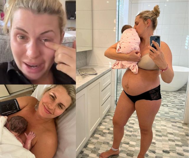 Tiffiny Hall breaks down in tears over a very relatable postpartum struggle