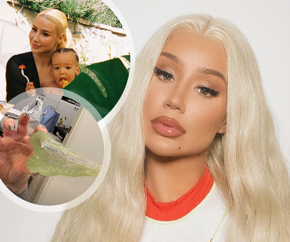 Aussie rapper, Iggy Azalea’s trademark locks took a big hit when they met every parent’s worst nightmare … SLIME!