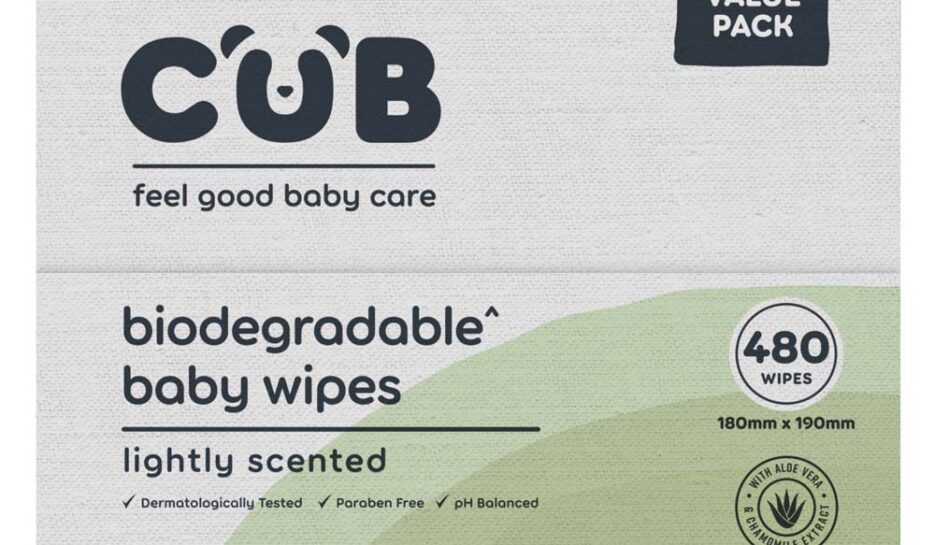 CUB Biodegradable Lightly Scented Baby Wipes 480 Pack
