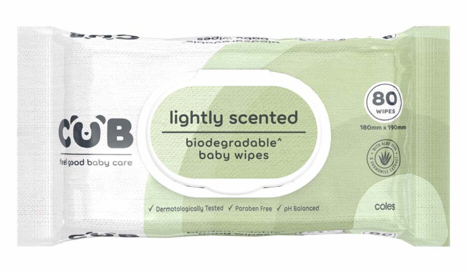 CUB Biodegradable Lightly Scented Baby Wipes 80 Pack