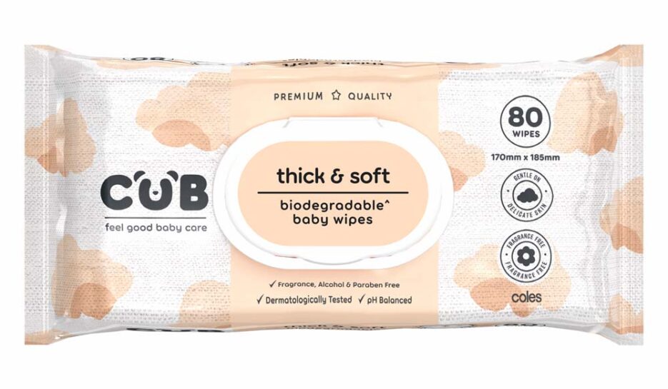 CUB Gentle Care Thick & Soft Fragrance Free Baby Wipes 80 Pack