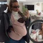 Tammy Hembrow hits backs on mum critics: “I will carry my child how I see fit”