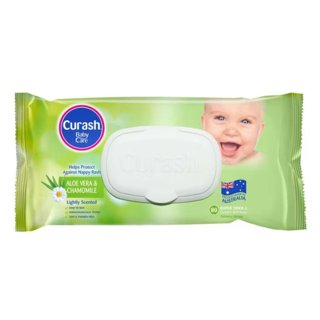 Curash Baby Wipes Aloe & Chamomile 80 Pack 