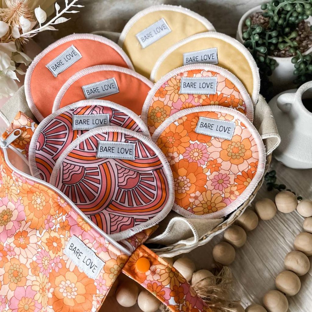 Bare Love retro design breast pads and storage bag