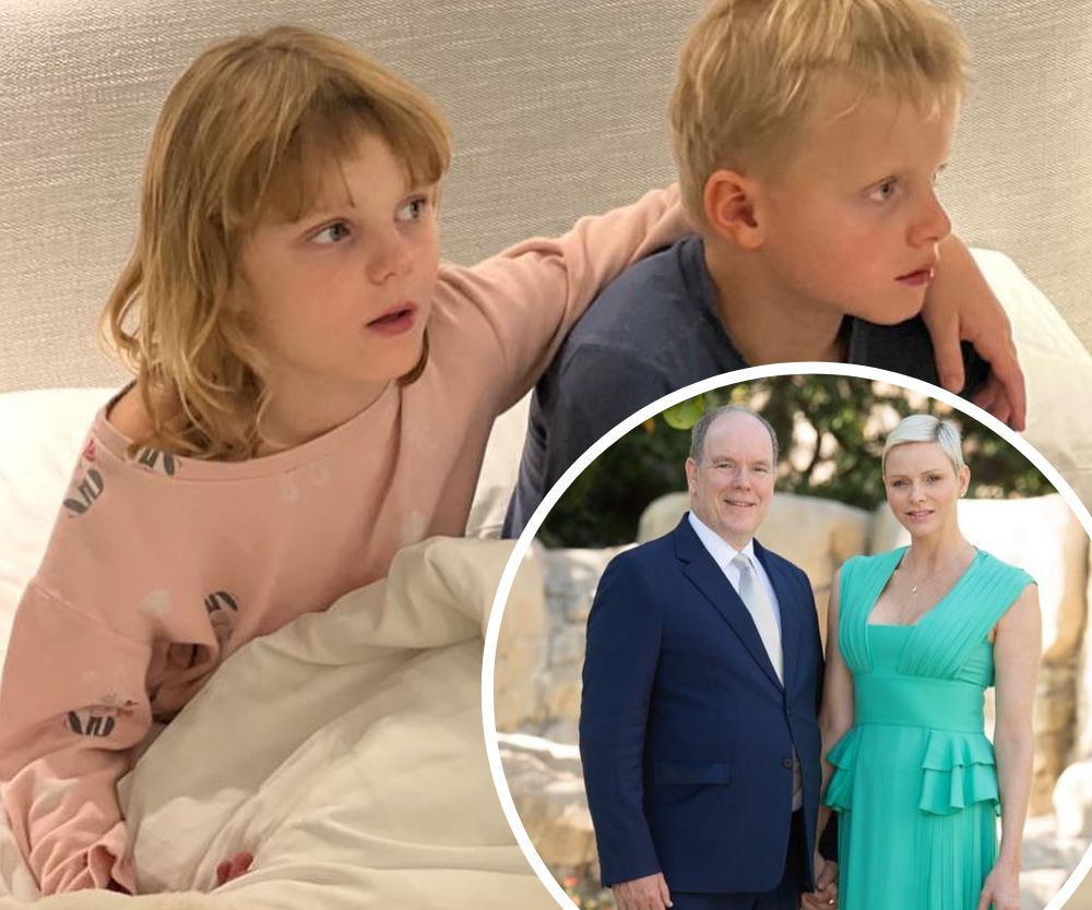 Princess Charlene’s 7yo daughter gave herself and her twin brother a DIY haircut. Eeep!