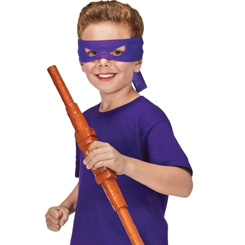 Small child wearing Teenage Mutant Ninja Turtles Donatello Transforming Bo Staff costume.