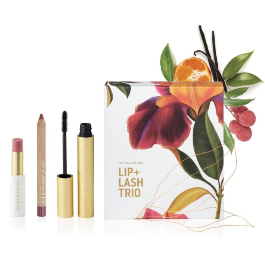 Luk Beautifood Lip & Lash trio set.