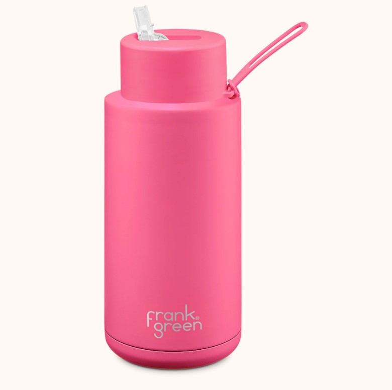 Neon ceramic reusable drink bottle, $59.95, Frank Green