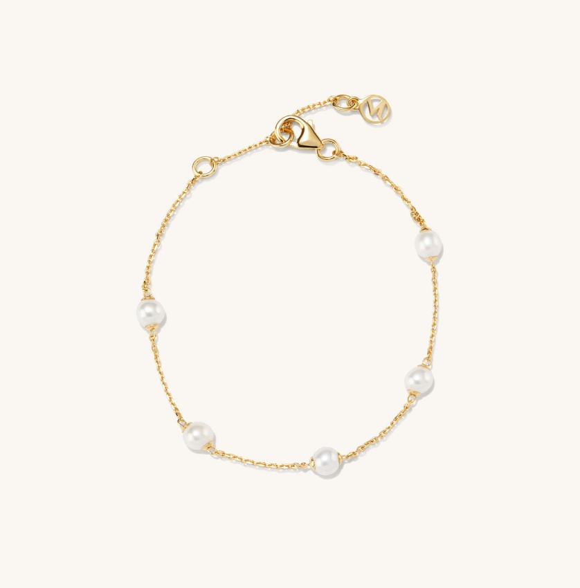 Mejuri Mini Pearl Satellite Bracelet