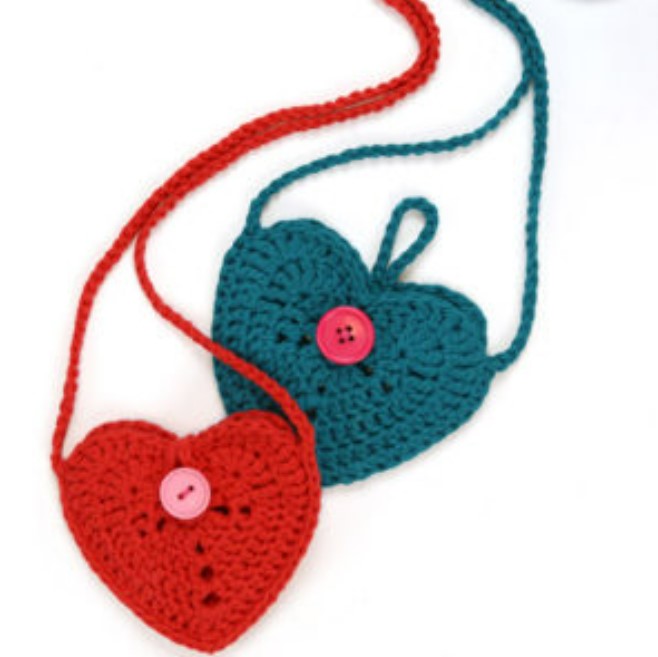 Crochet heart bag Valentine's Day