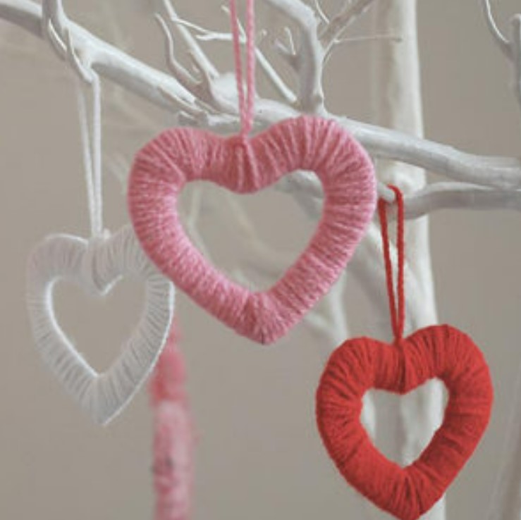 Wool heart wreaths